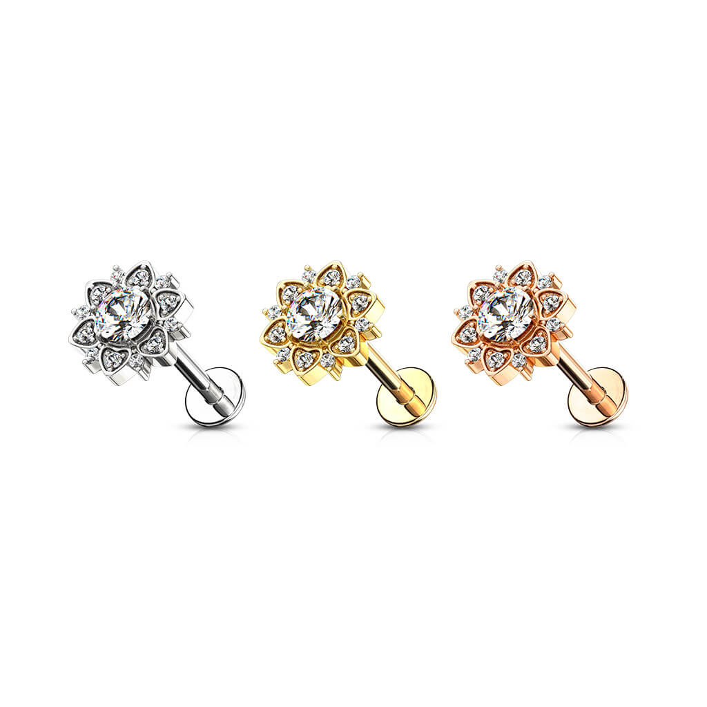 Labret Blume Zirkonia Innengewinde - Image 5