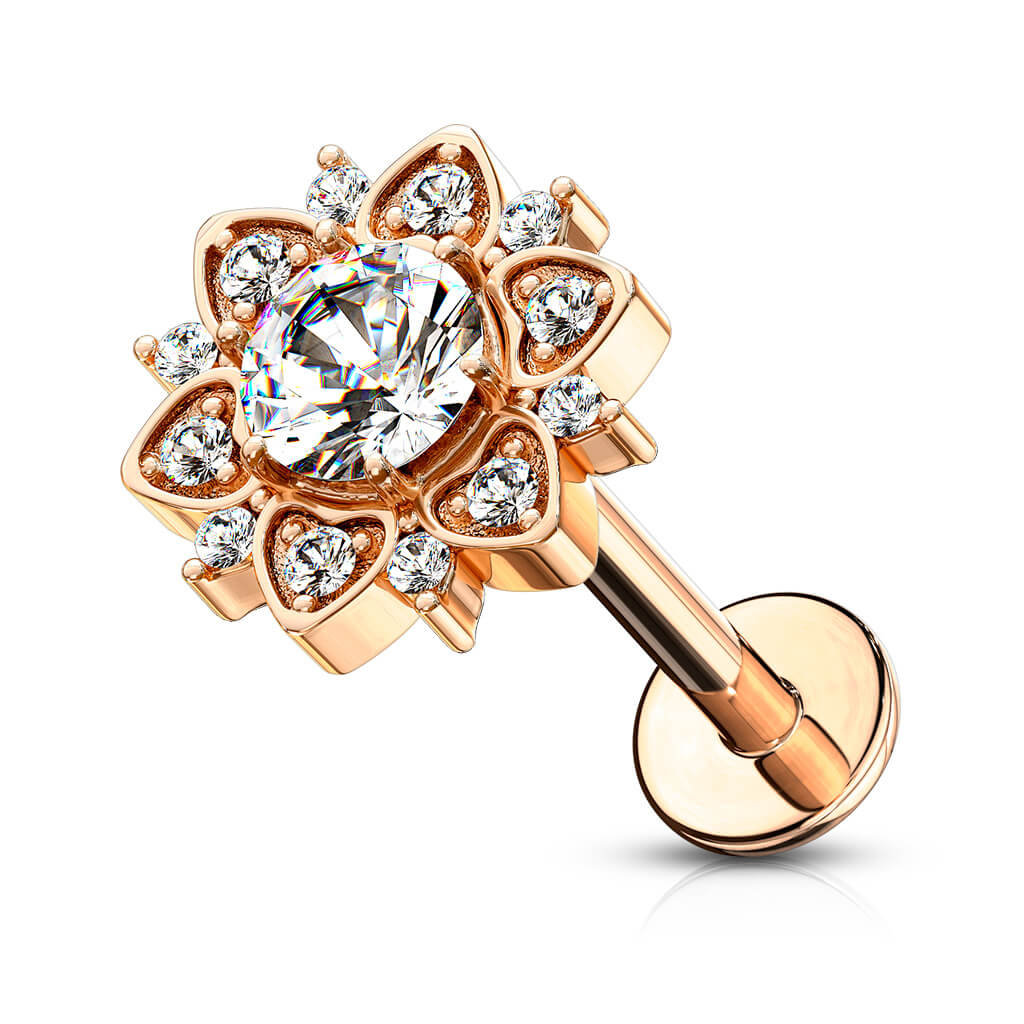Labret Blume Zirkonia Innengewinde - Image 6