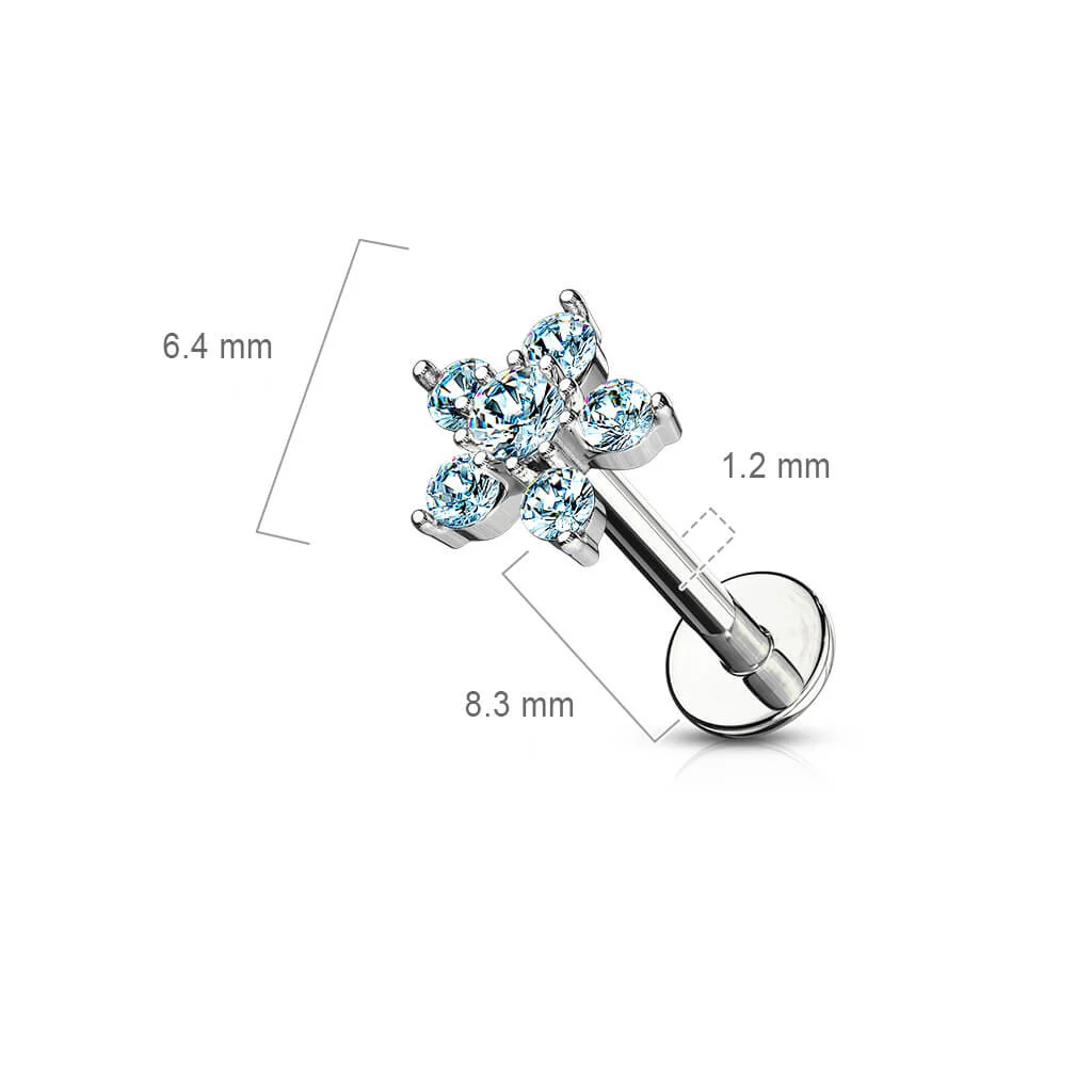 Labret Blume Zirkonia Innengewinde - Image 10