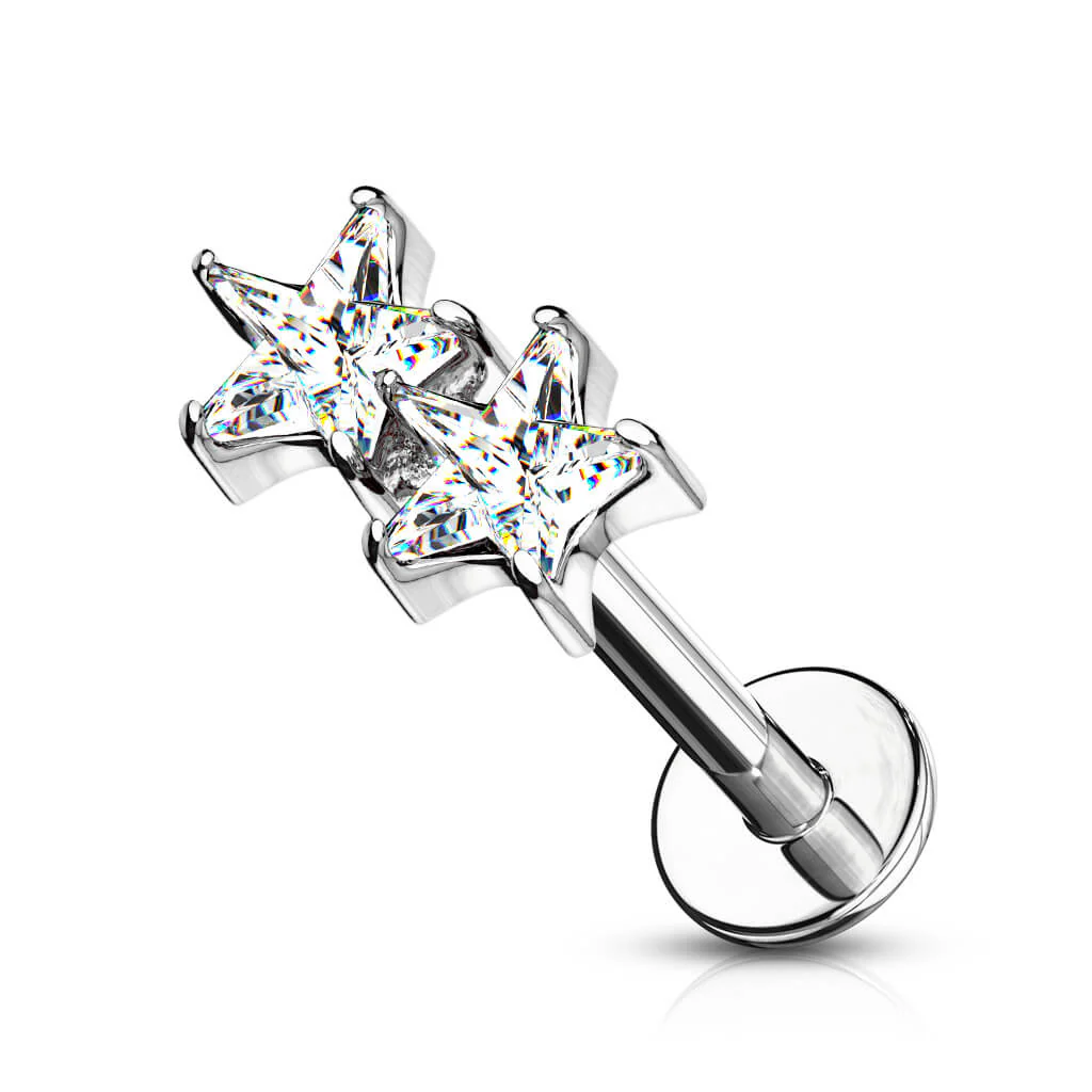 Labret Sterne Zirkonia Innengewinde - Image 2
