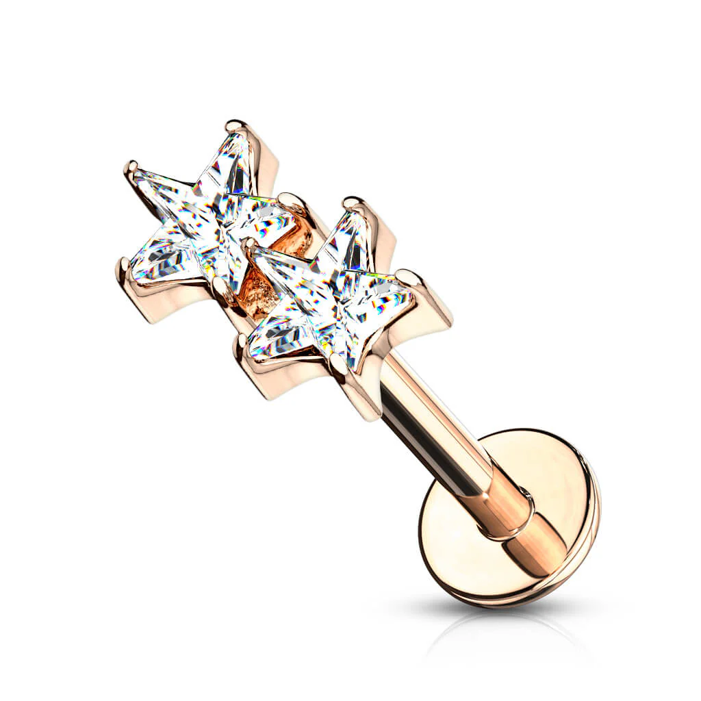 Labret Sterne Zirkonia Innengewinde - Image 7