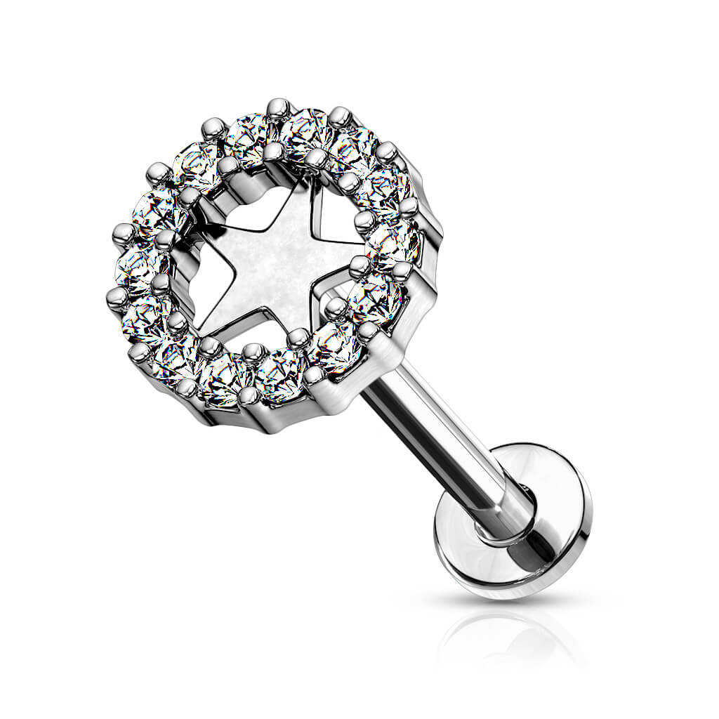 Labret Stern Zirkonia Innengewinde - Image 3