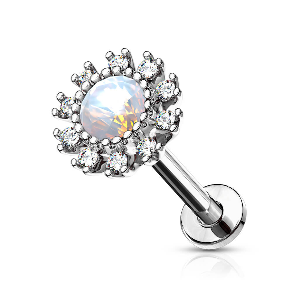 Labret Blume Zirkonia Innengewinde - Image 2