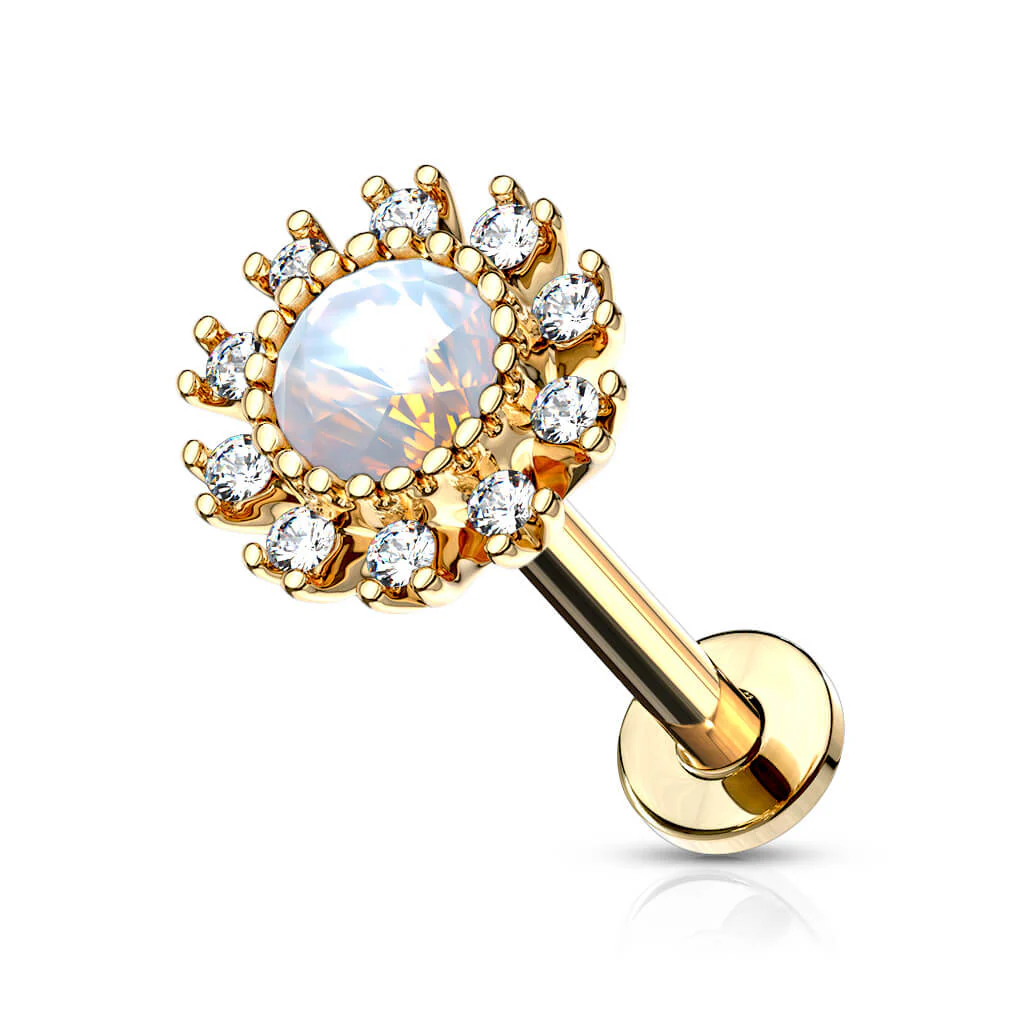Labret Blume Zirkonia Innengewinde - Image 3