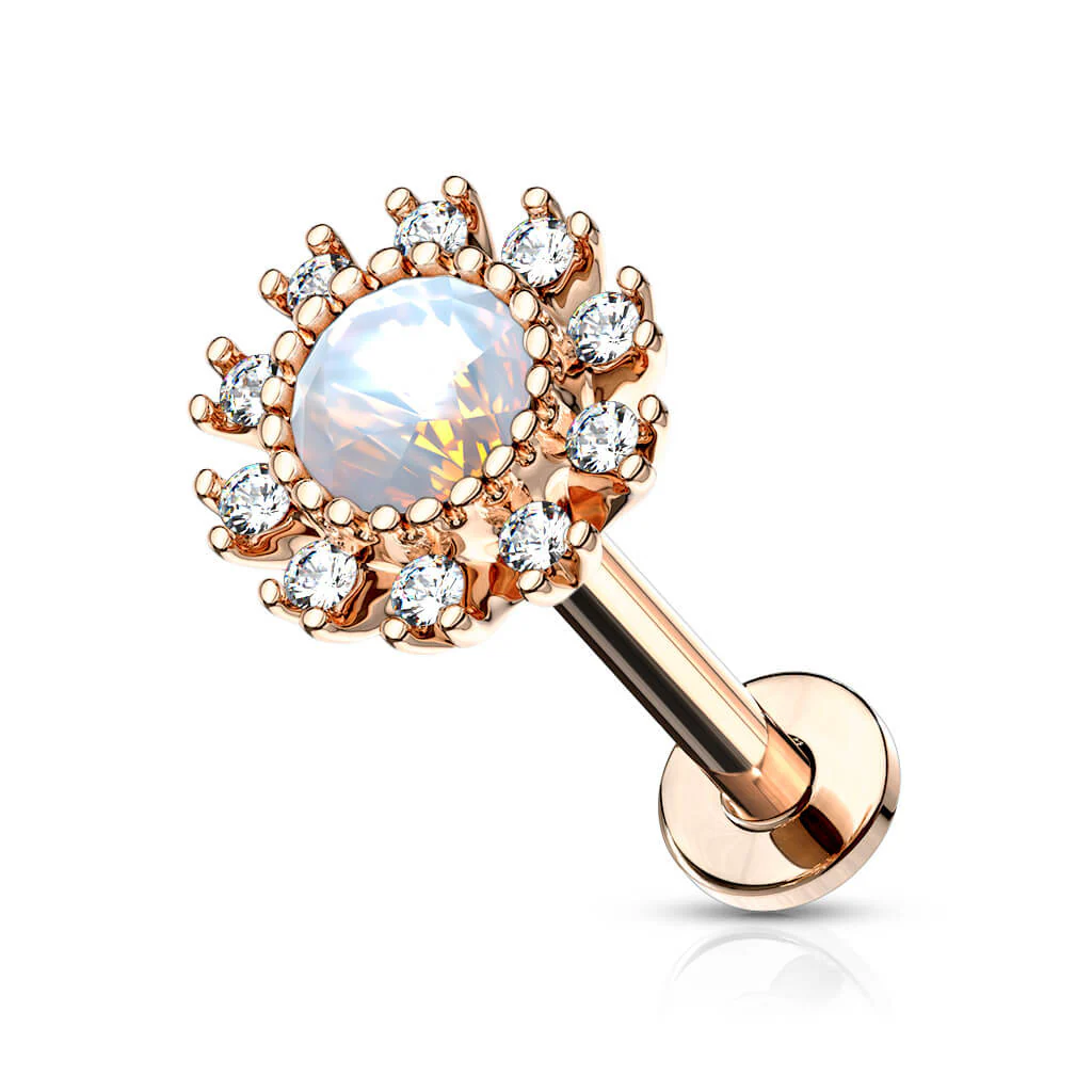 Labret Blume Zirkonia Innengewinde - Image 5