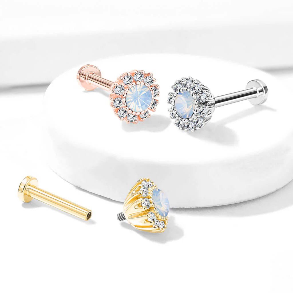 Labret Blume Zirkonia Innengewinde - Image 7