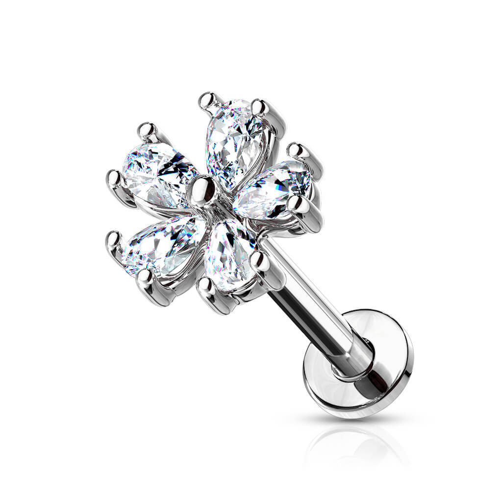 Labret Blume Zirkonia Innengewinde - Image 2