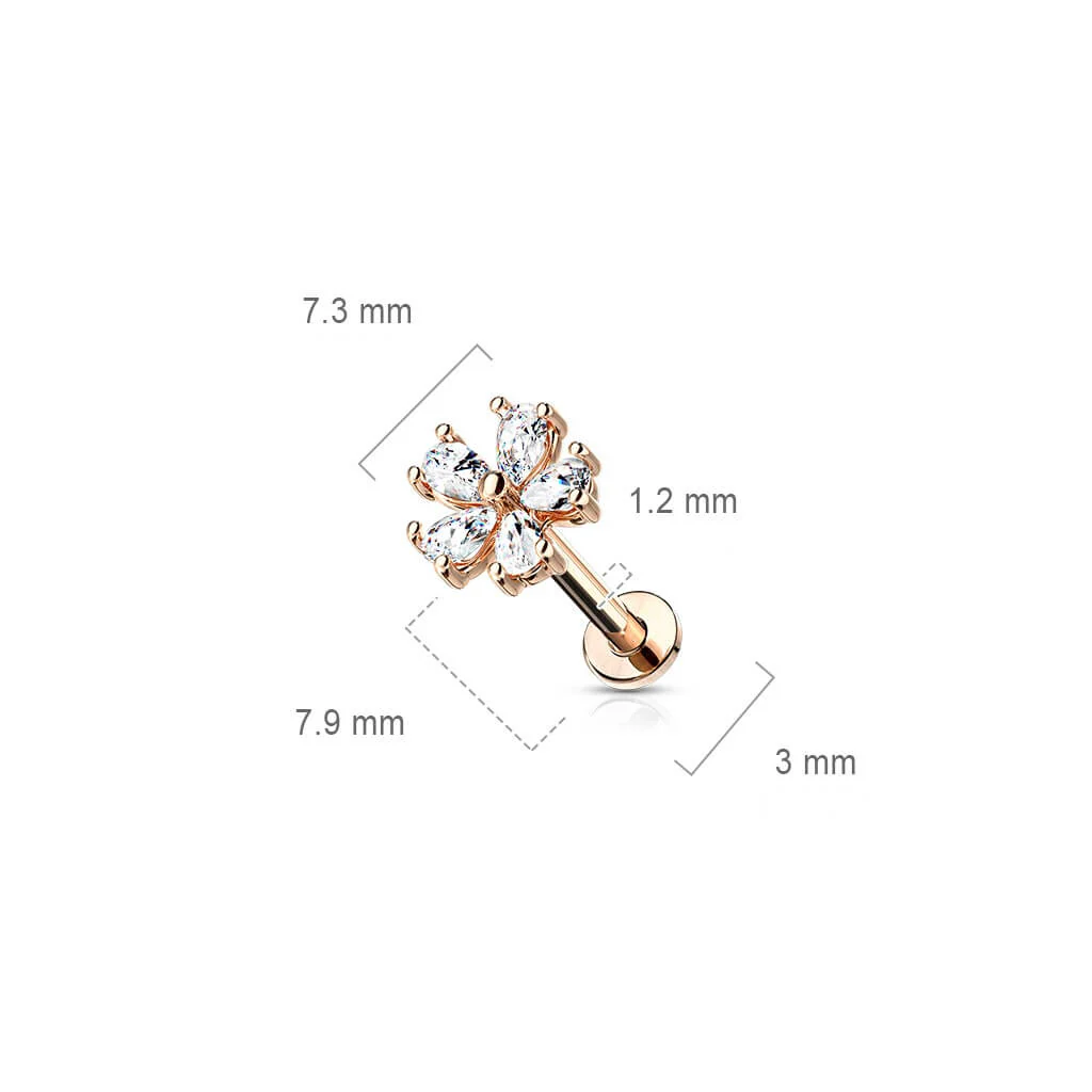 Labret Blume Zirkonia Innengewinde - Image 8