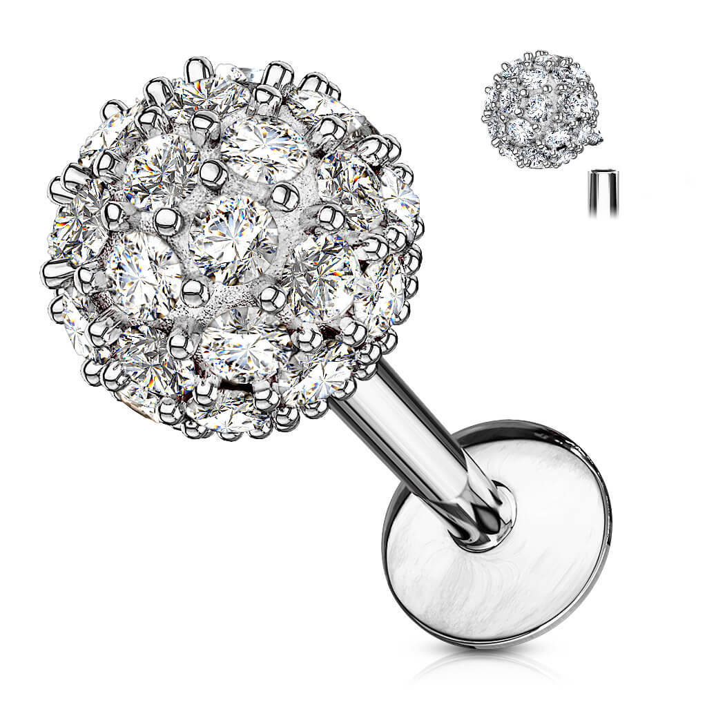 Labret Kugel Zirkonia Innengewinde - Image 2