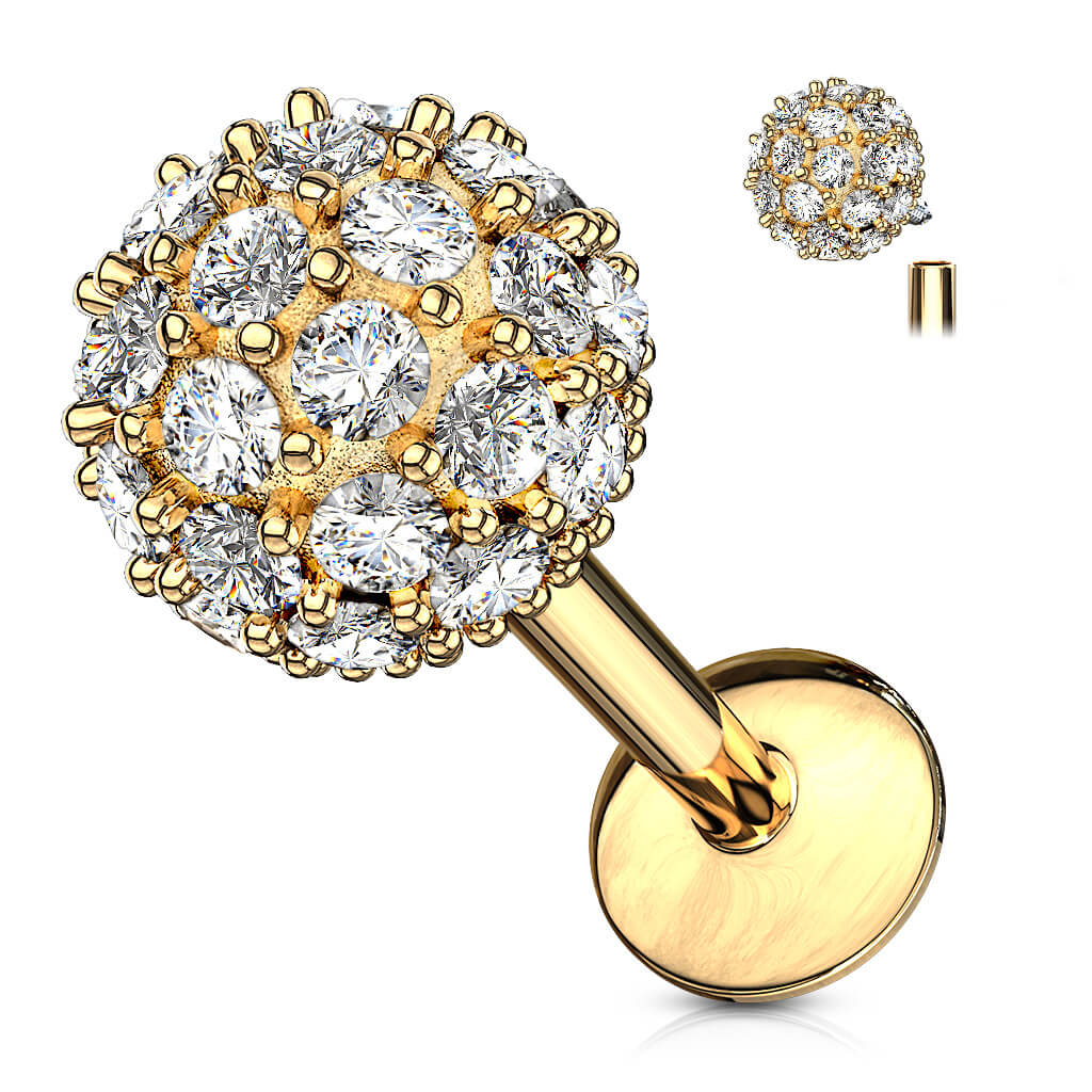 Labret Kugel Zirkonia Innengewinde - Image 3