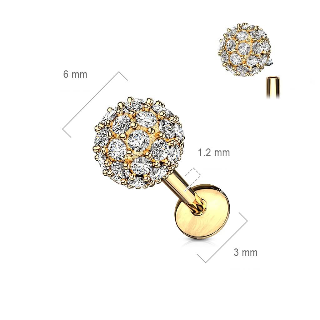 Labret Kugel Zirkonia Innengewinde - Image 8