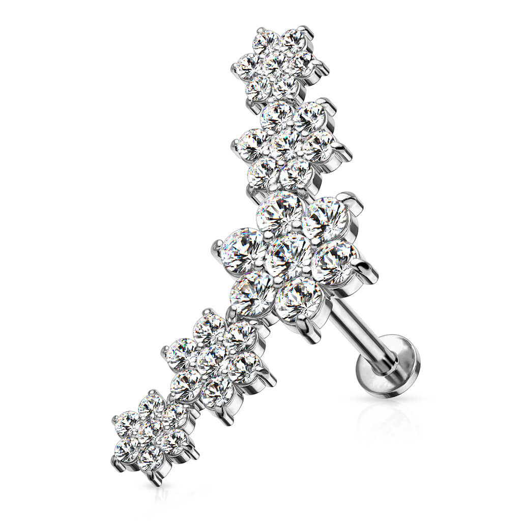 Labret Blumen Zirkonia Innengewinde - Image 2