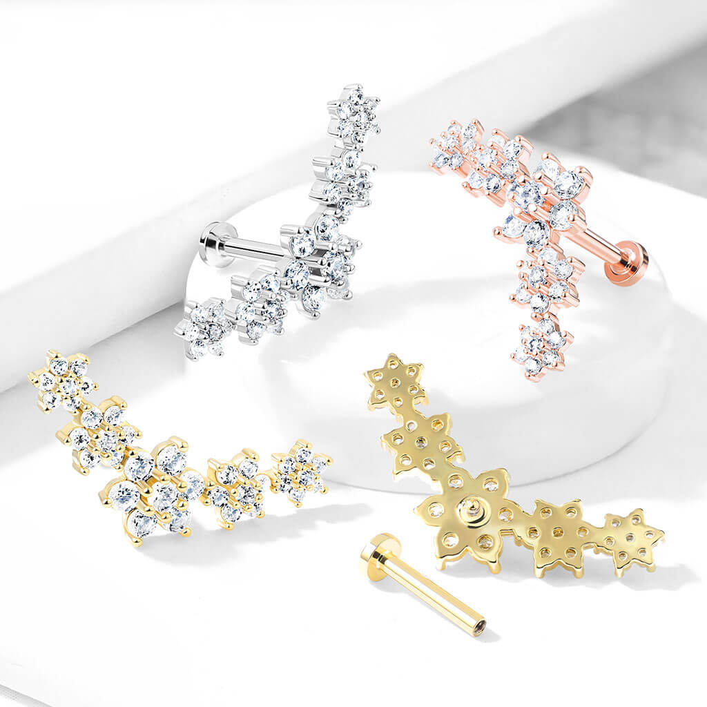 Labret Blumen Zirkonia Innengewinde - Image 8