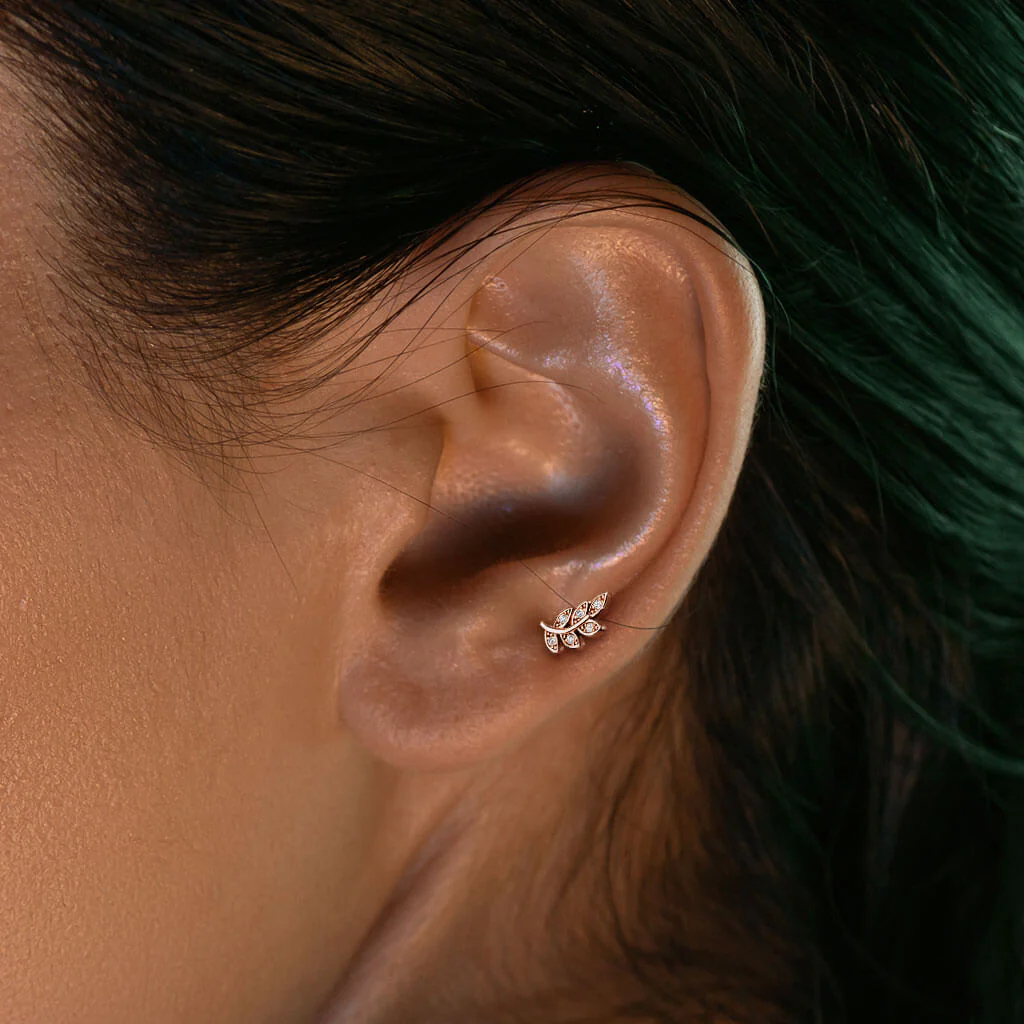 Labret Blätter Zirkonia Innengewinde - Image 6