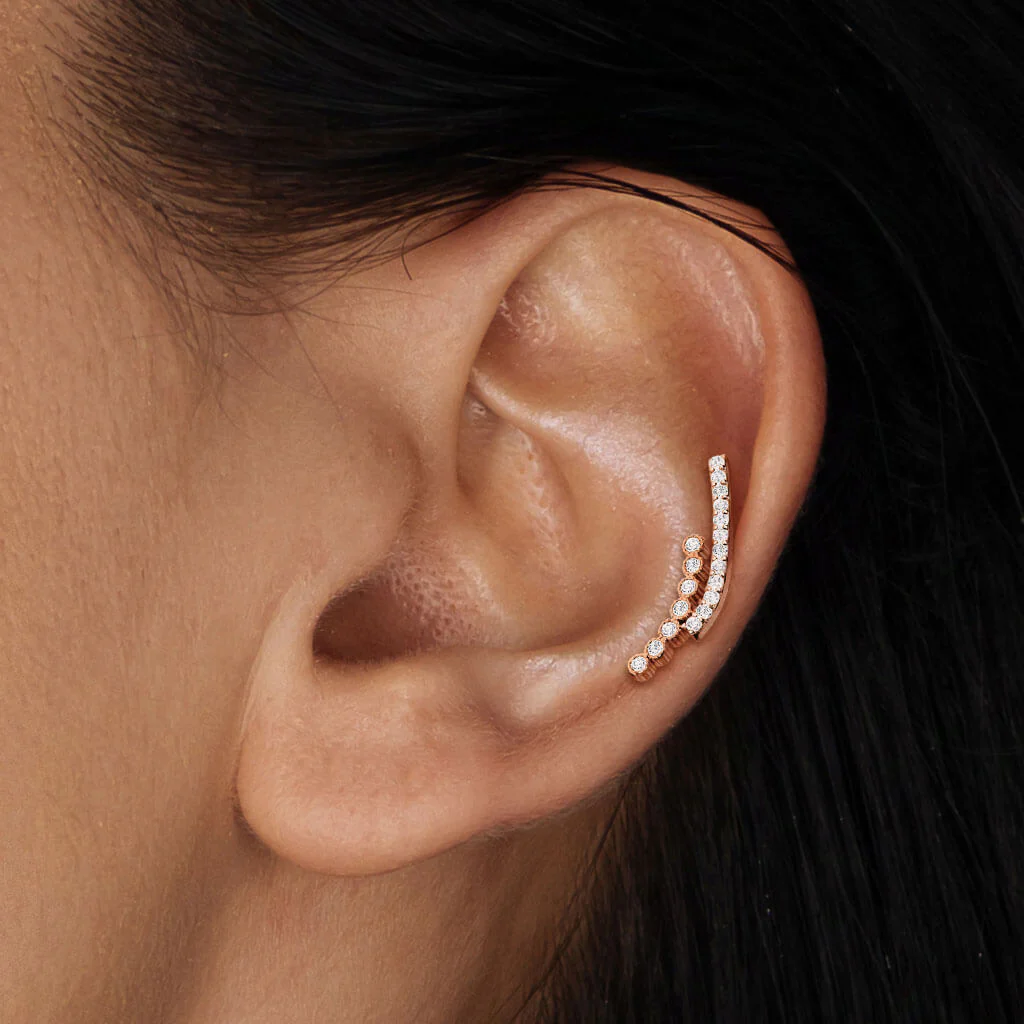 Labret Stab Gebogen Zirkonia Innengewinde - Image 5