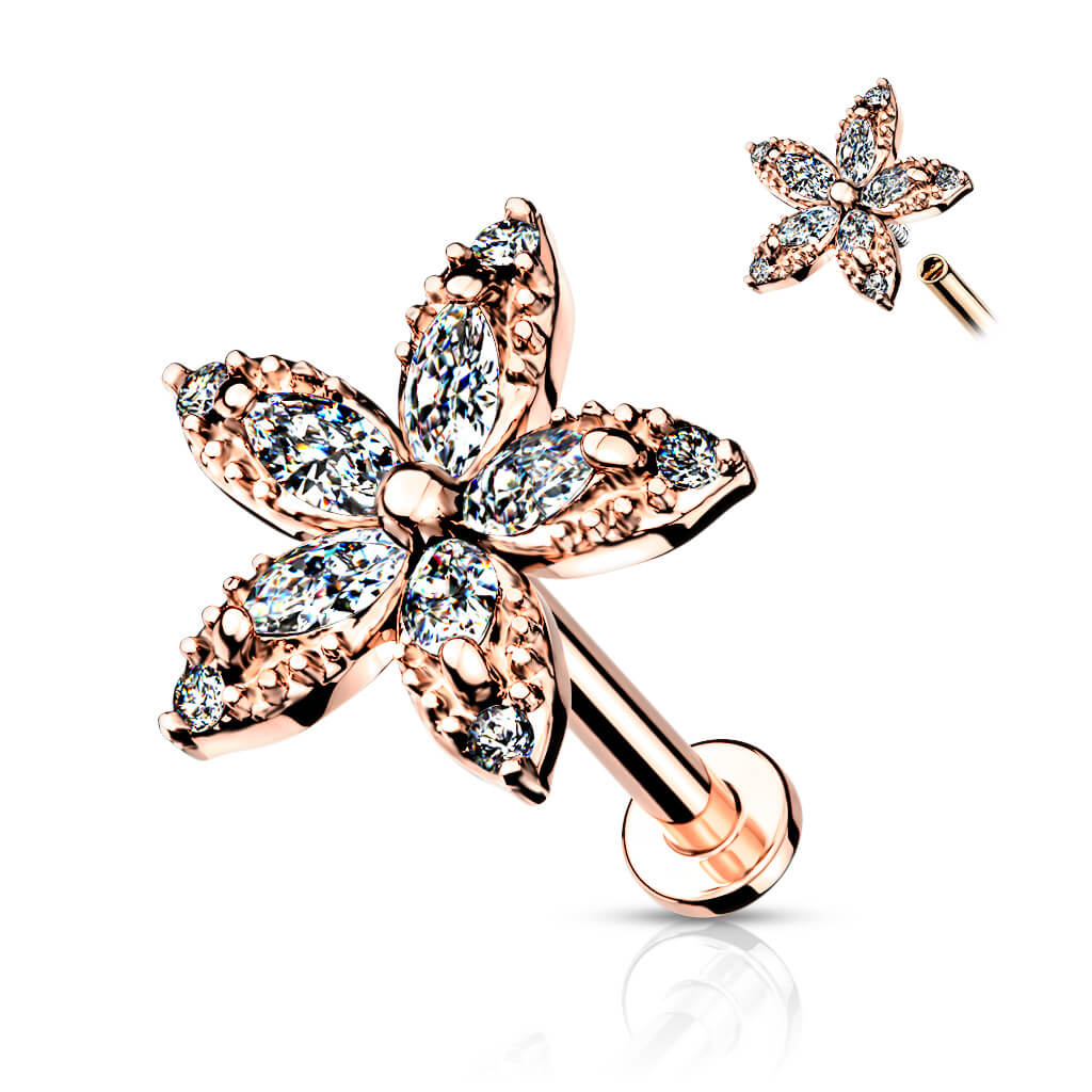 Labret Blume Zirkonia Innengewinde - Image 6