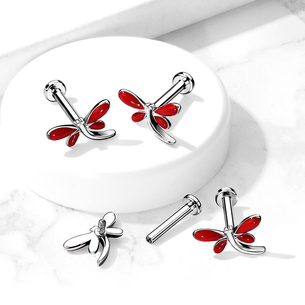 Labret Libelle Silber Innengewinde - Image 3