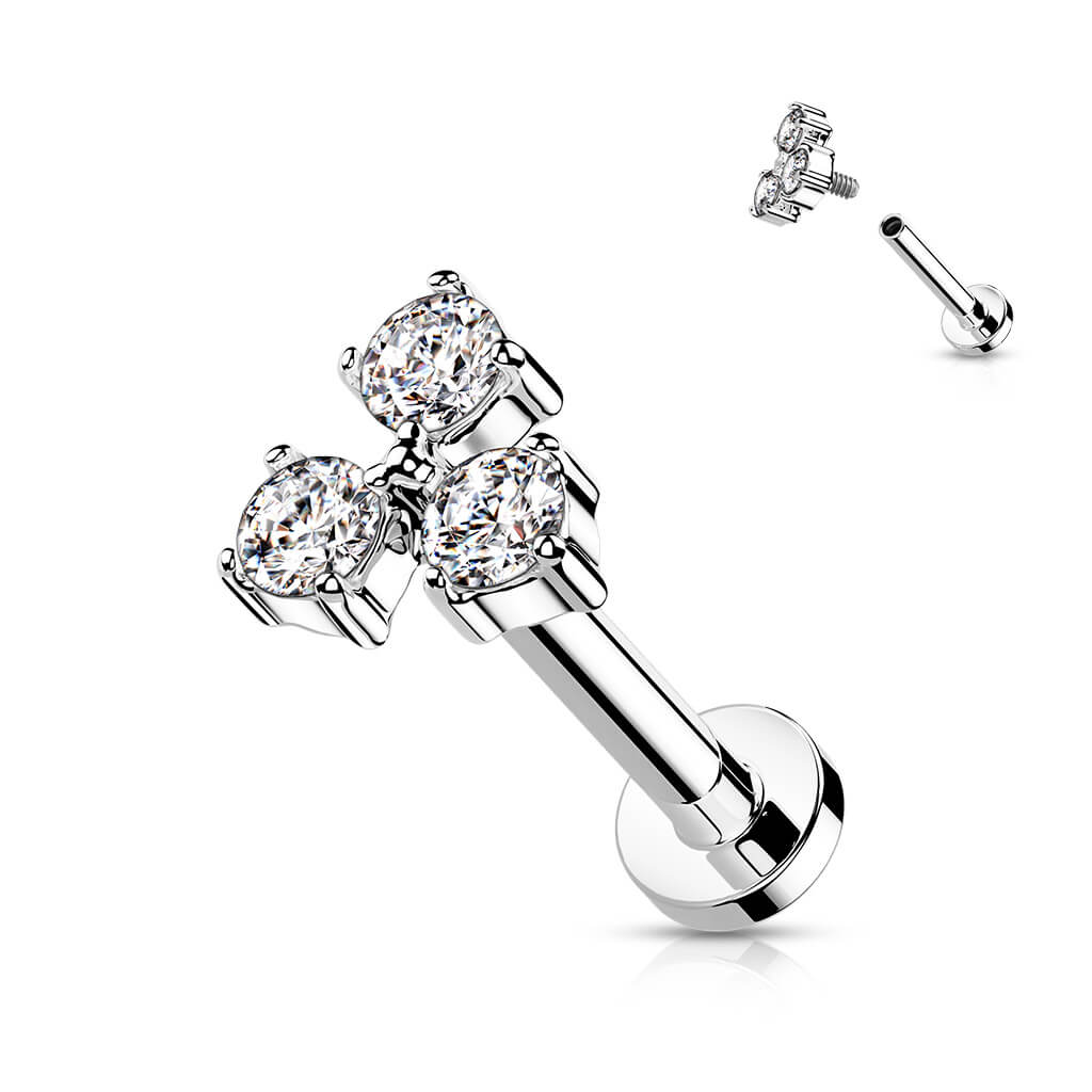 Labret Dreieck Zirkonia Innengewinde - Image 3
