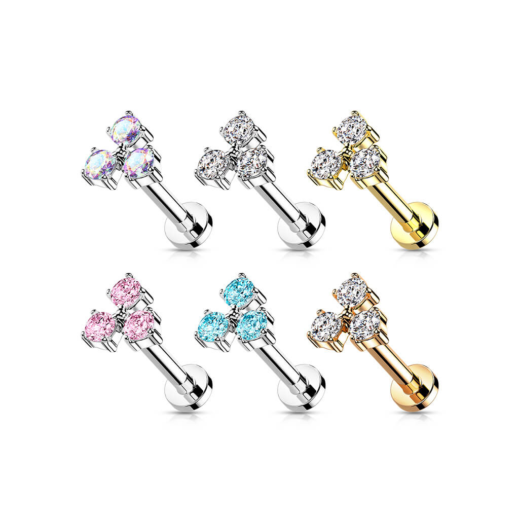 Labret Dreieck Zirkonia Innengewinde - Image 4