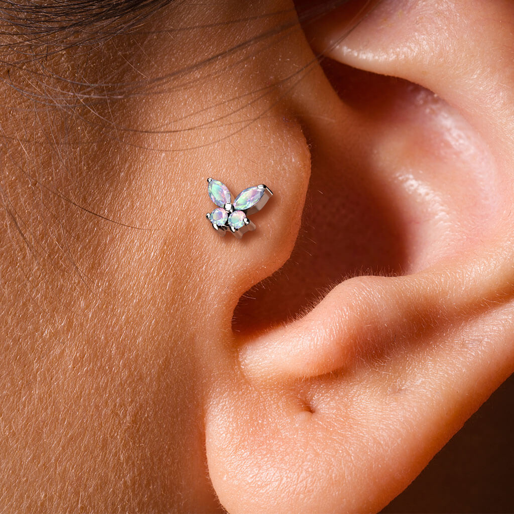 Labret Schmetterling Zirkonia Innengewinde - Image 7