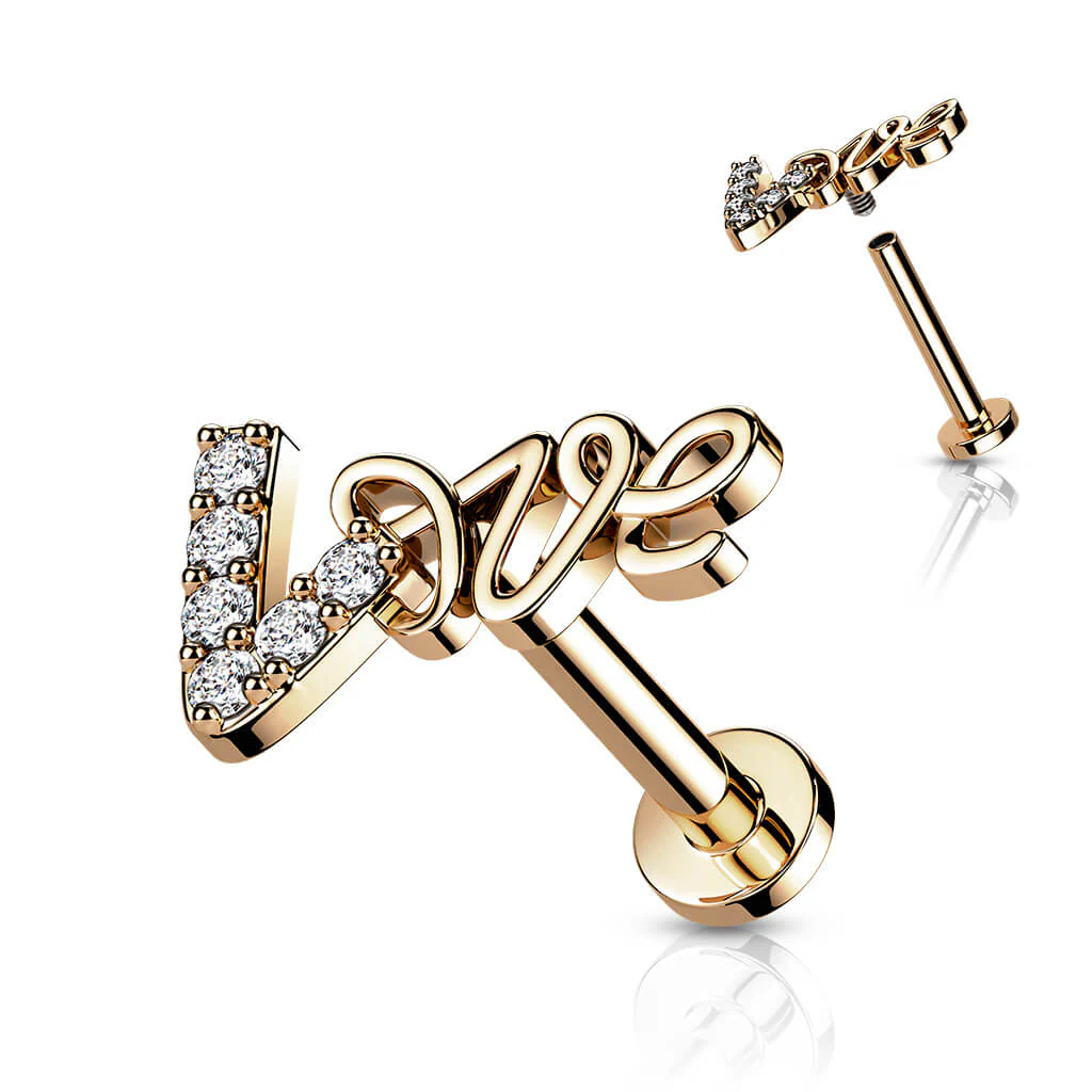 Labret LOVE Zirkonia Innengewinde - Image 6