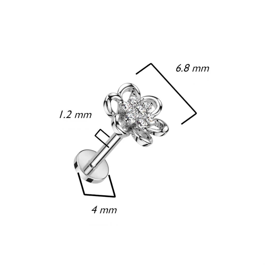 Labret Blume Zirkonia Innengewinde - Image 4