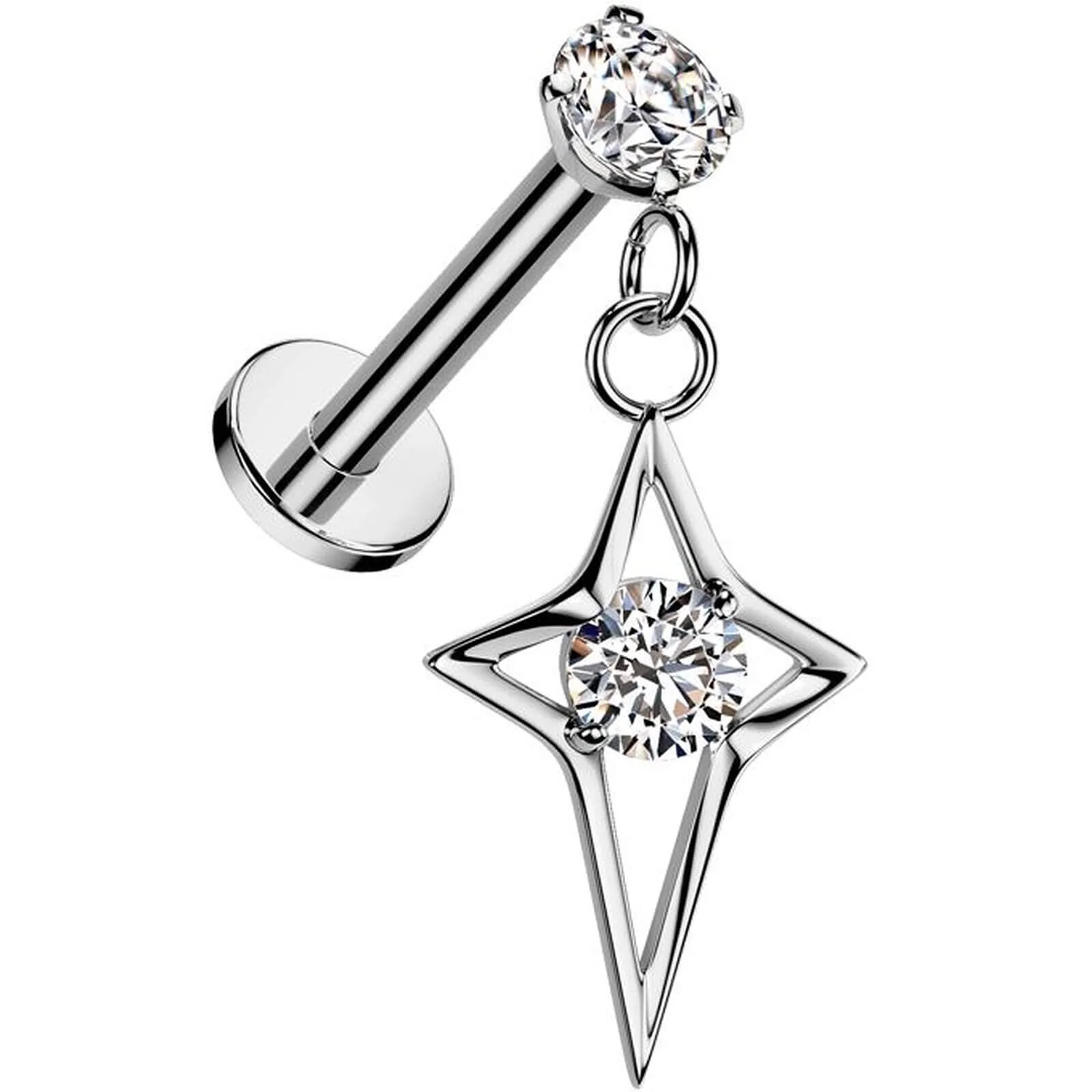 Labret Heiliger Stern Zirkonia Innengewinde