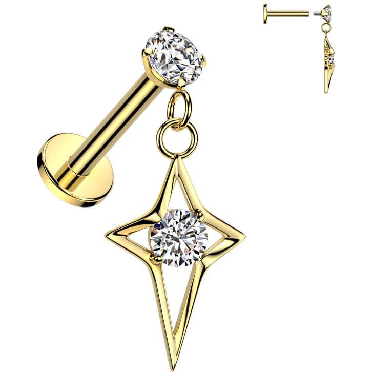 Labret Heiliger Stern Zirkonia Innengewinde - Image 2
