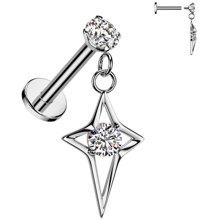Labret Heiliger Stern Zirkonia Innengewinde - Image 3