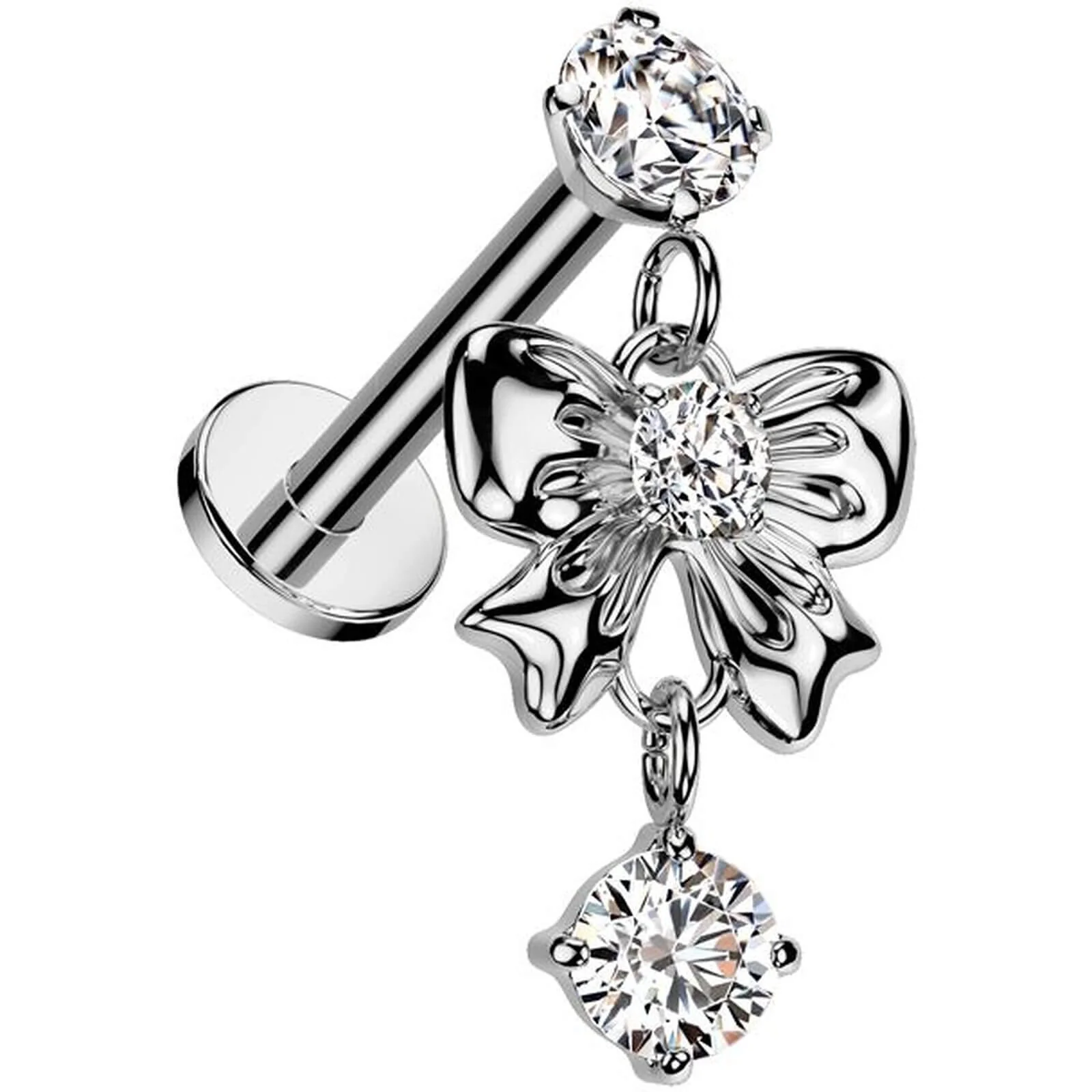 Labret Schlaufe Zirkonia Anhänger Innengewinde