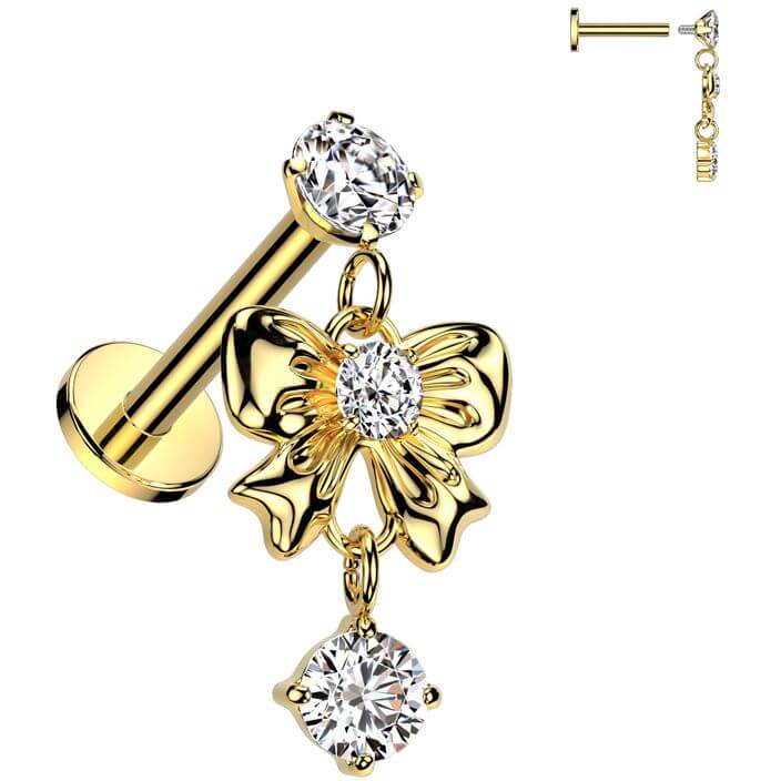 Labret Schlaufe Zirkonia Anhänger Innengewinde - Image 2