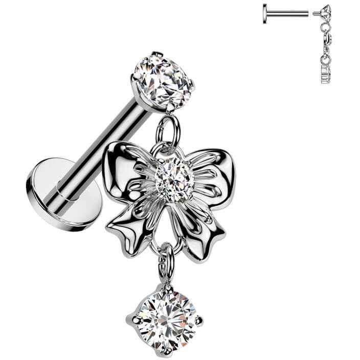 Labret Schlaufe Zirkonia Anhänger Innengewinde - Image 3