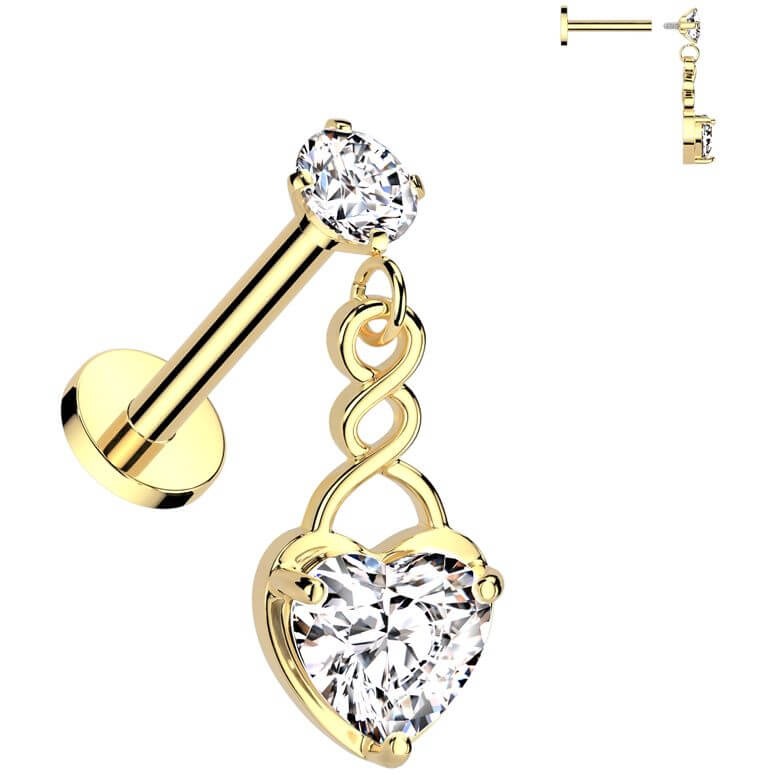 Labret Herz Zirkonia Innengewinde - Image 2