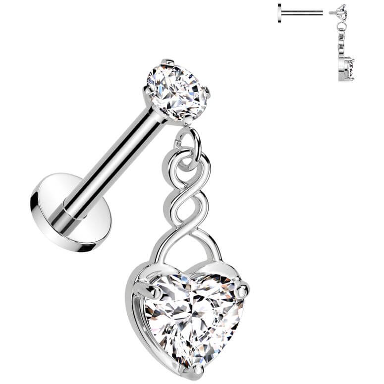 Labret Herz Zirkonia Innengewinde - Image 3