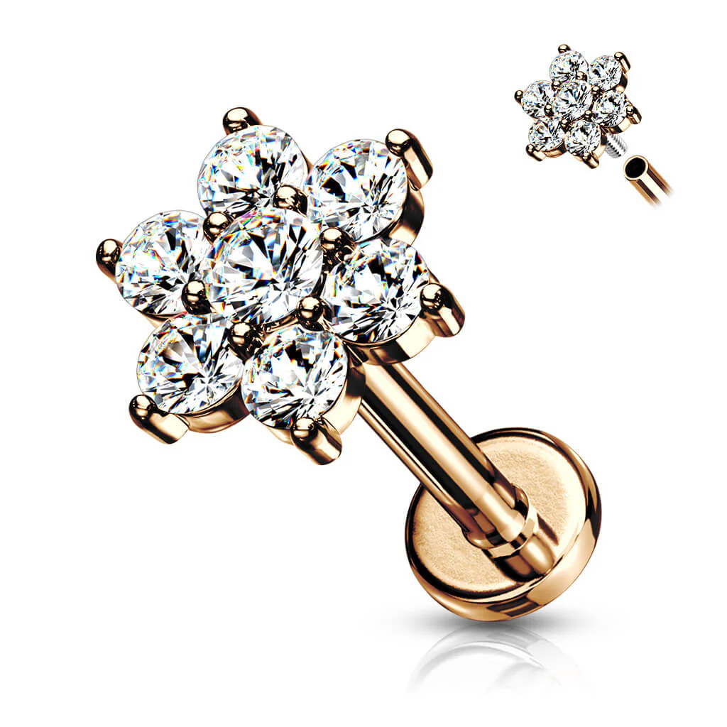 Labret Blume Zirkonia Innengewinde - Image 6