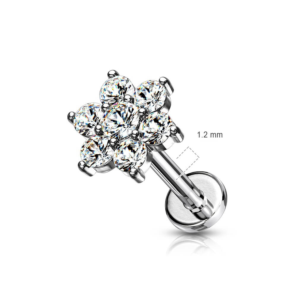 Labret Blume Zirkonia Innengewinde - Image 8