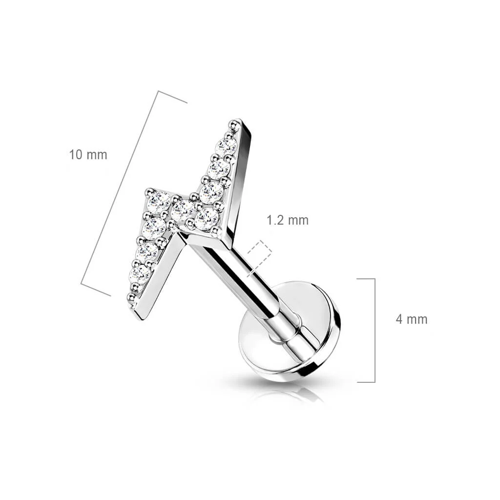 Labret Blitz Zirkonia Innengewinde - Image 3