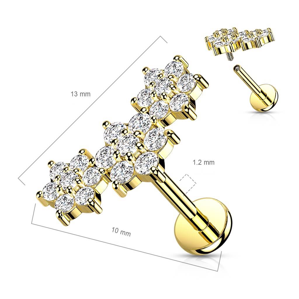 Labret Blumen Zirkonia Innengewinde - Image 10