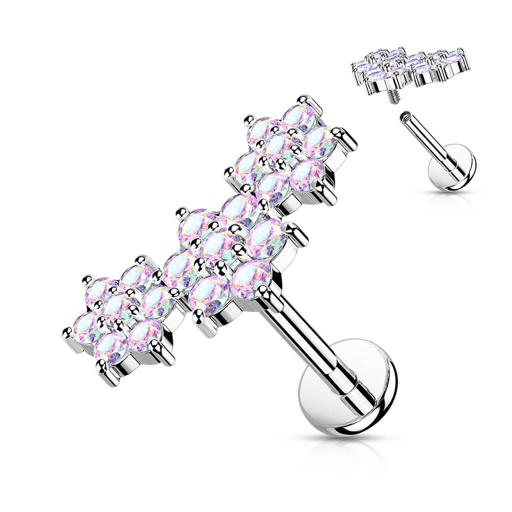 Labret Blumen Zirkonia Innengewinde - Image 2