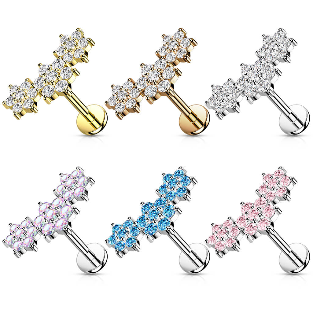 Labret Blumen Zirkonia Innengewinde - Image 4