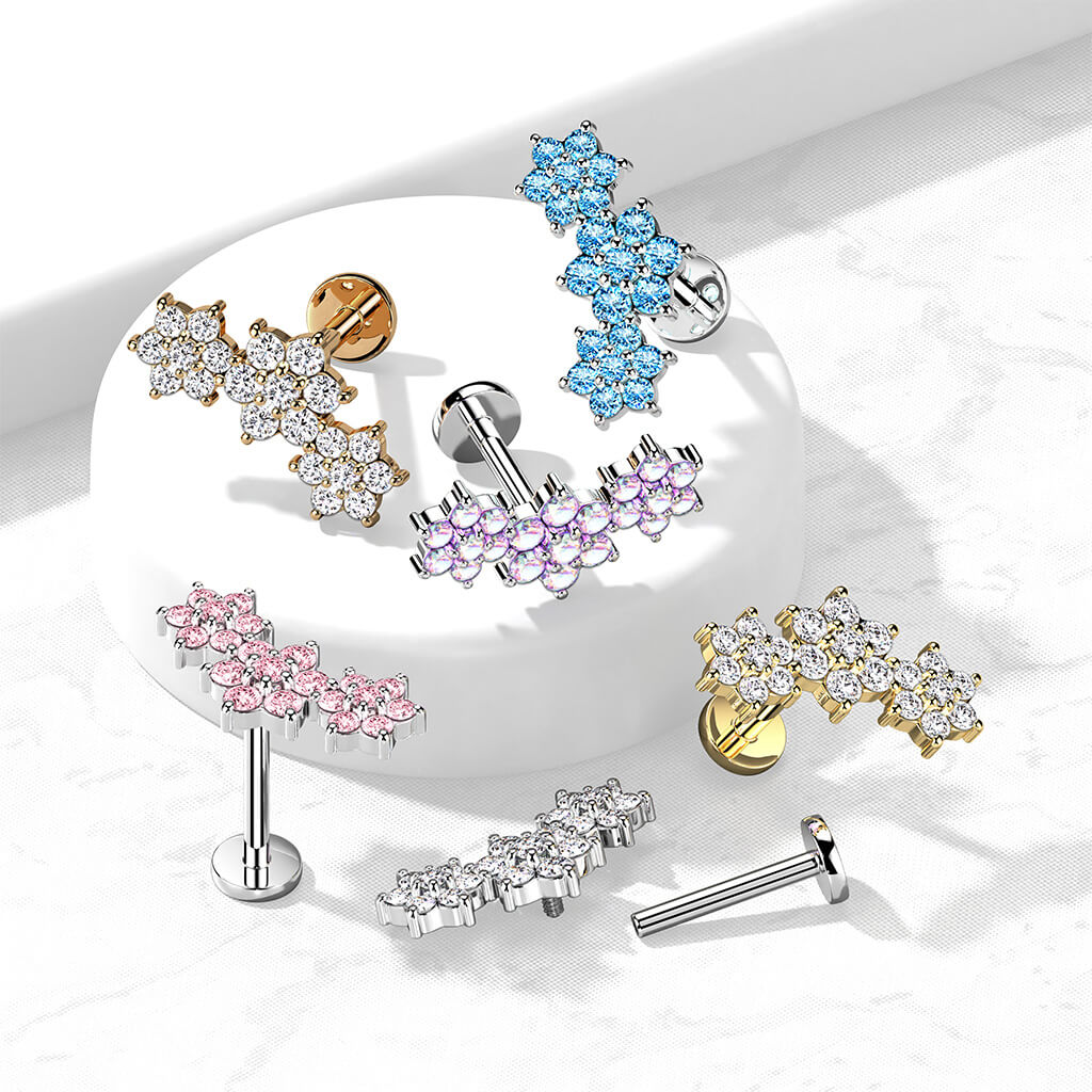 Labret Blumen Zirkonia Innengewinde - Image 6