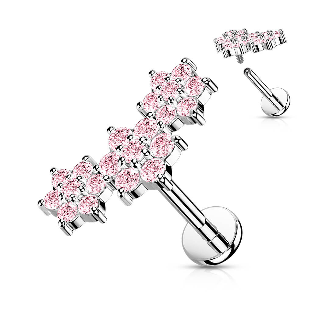 Labret Blumen Zirkonia Innengewinde - Image 7