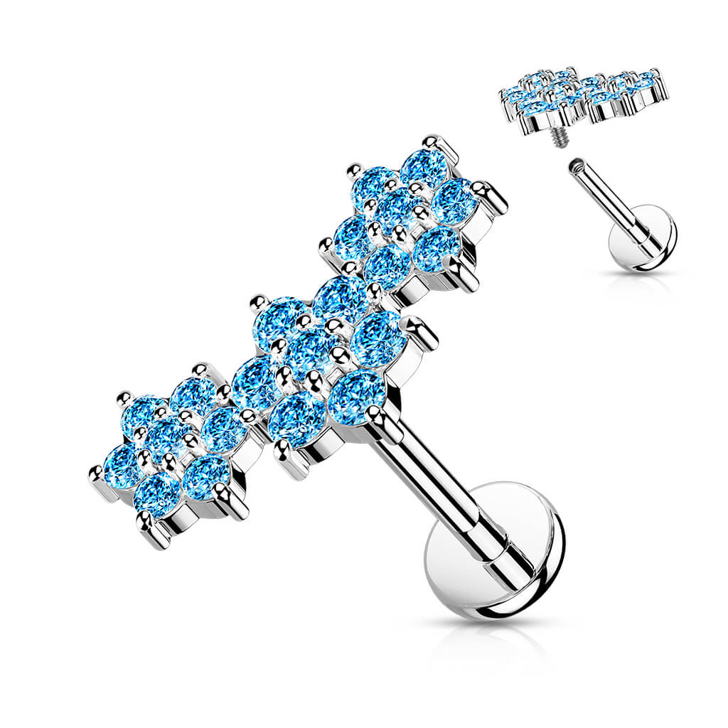 Labret Blumen Zirkonia Innengewinde - Image 8