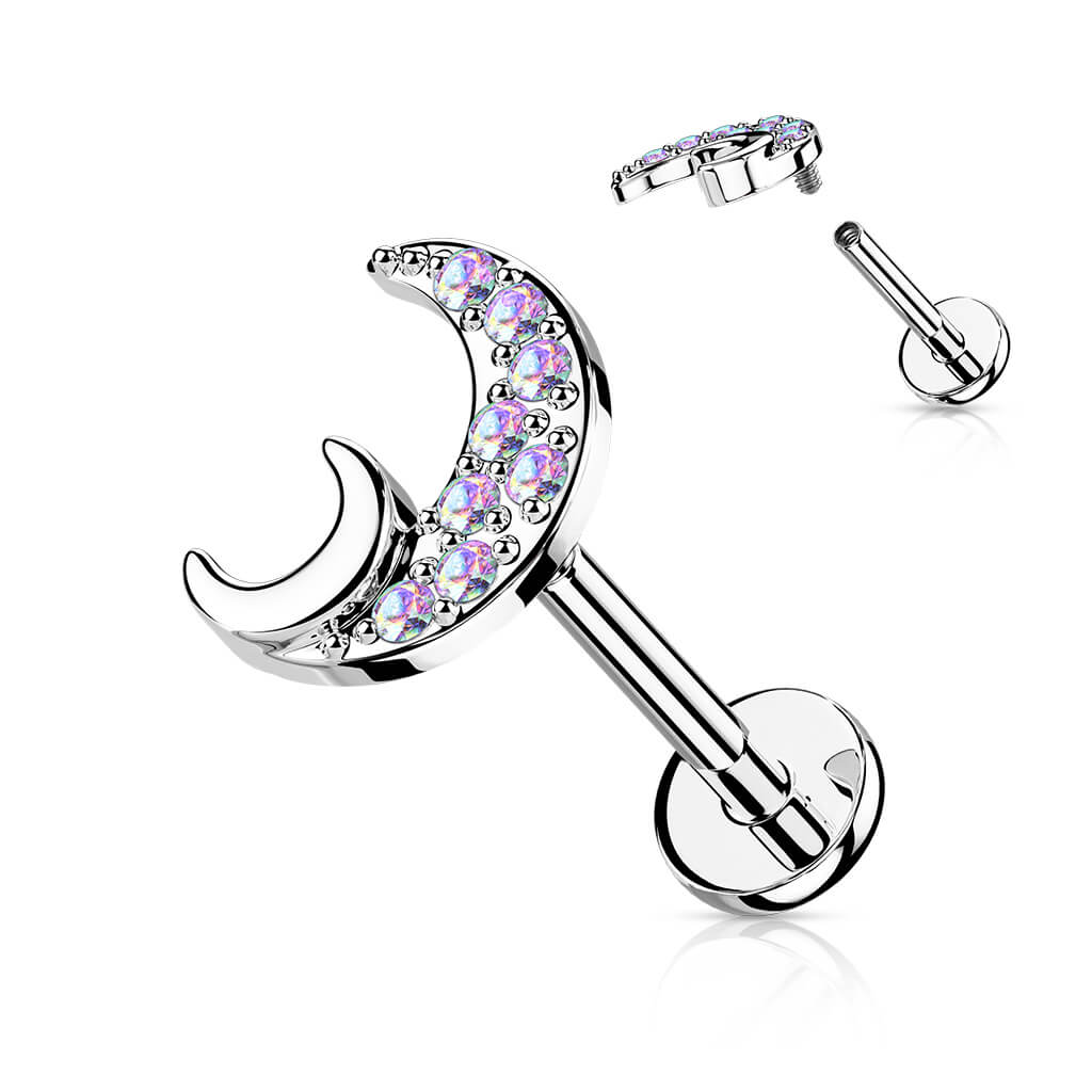 Labret Mond Zirkonia Innengewinde - Image 2