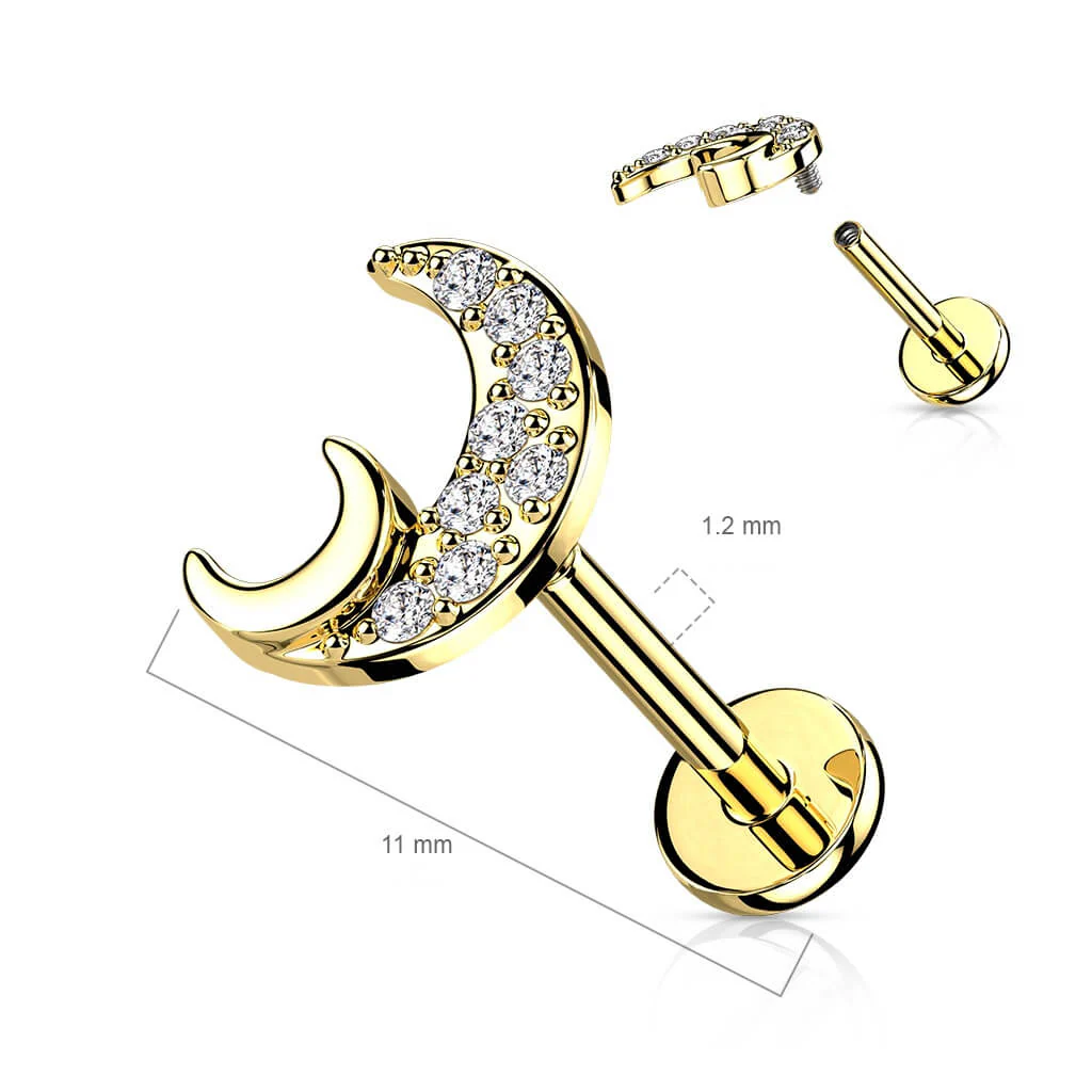 Labret Mond Zirkonia Innengewinde - Image 7