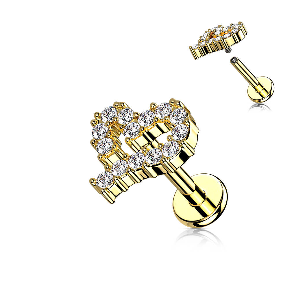Labret Herz Zirkonia Innengewinde - Image 3