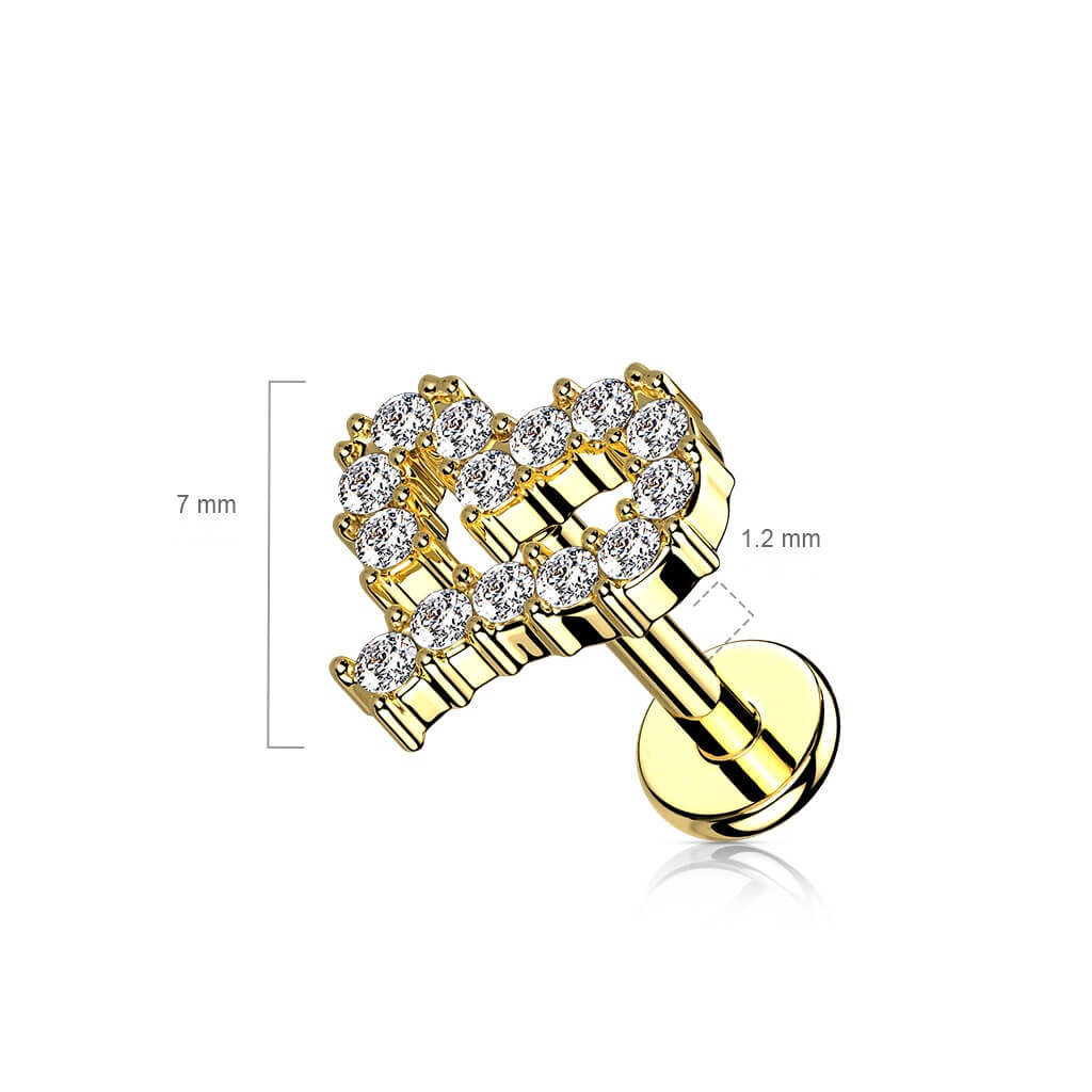 Labret Herz Zirkonia Innengewinde - Image 6