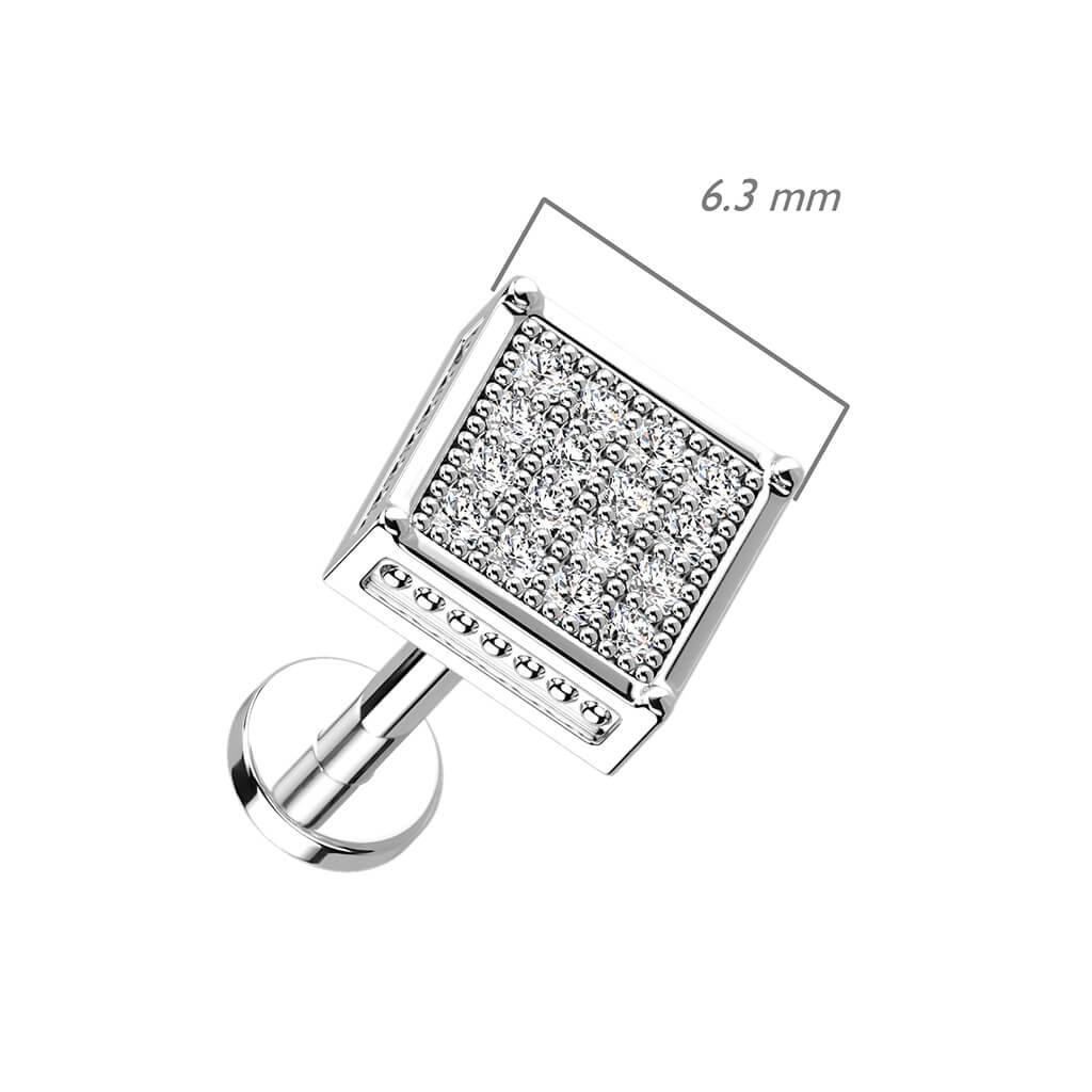 Labret Quadrat Zirkonia Innengewinde - Image 5