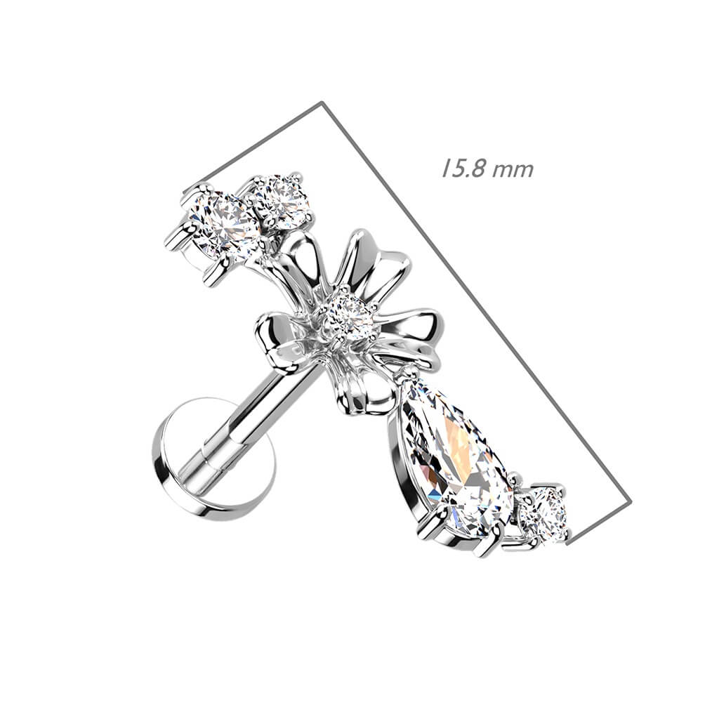 Labret Blumen Zirkonia Innengewinde - Image 3