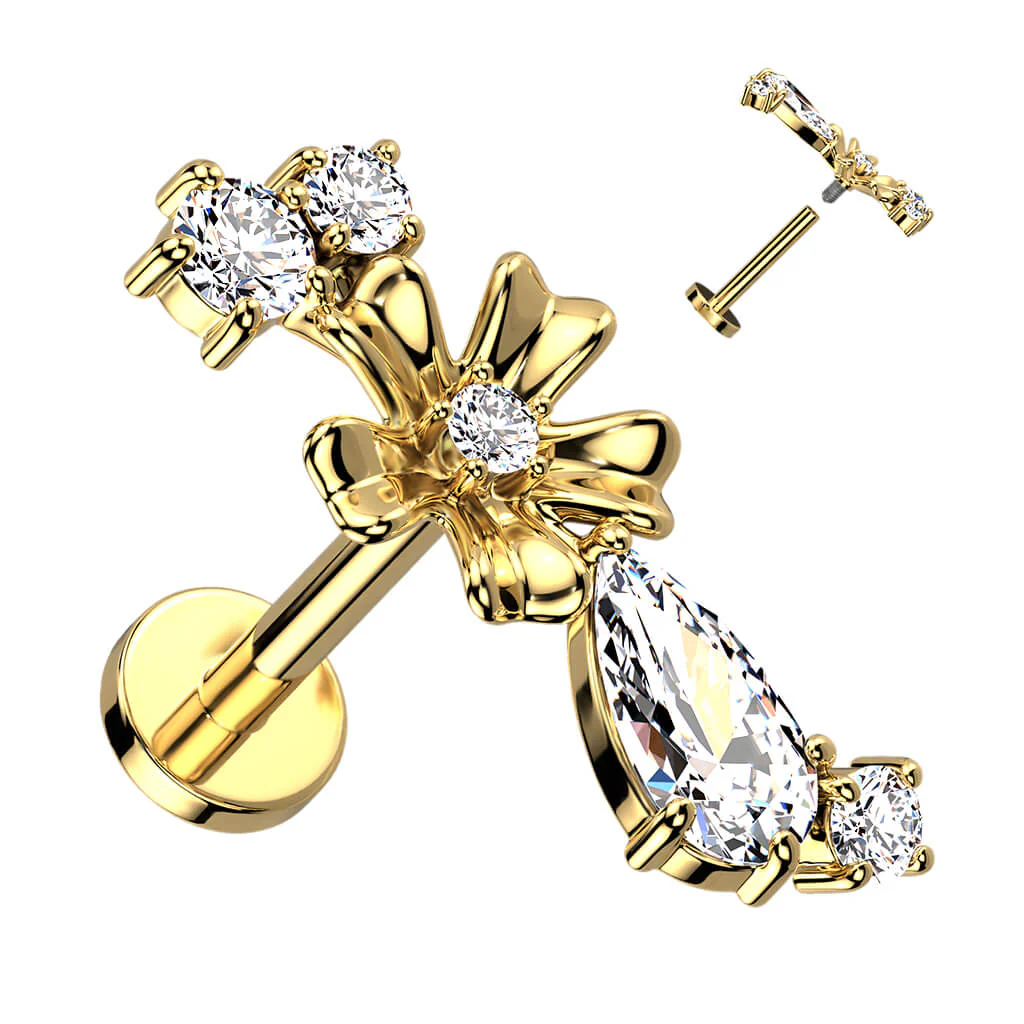 Labret Blumen Zirkonia Innengewinde - Image 4